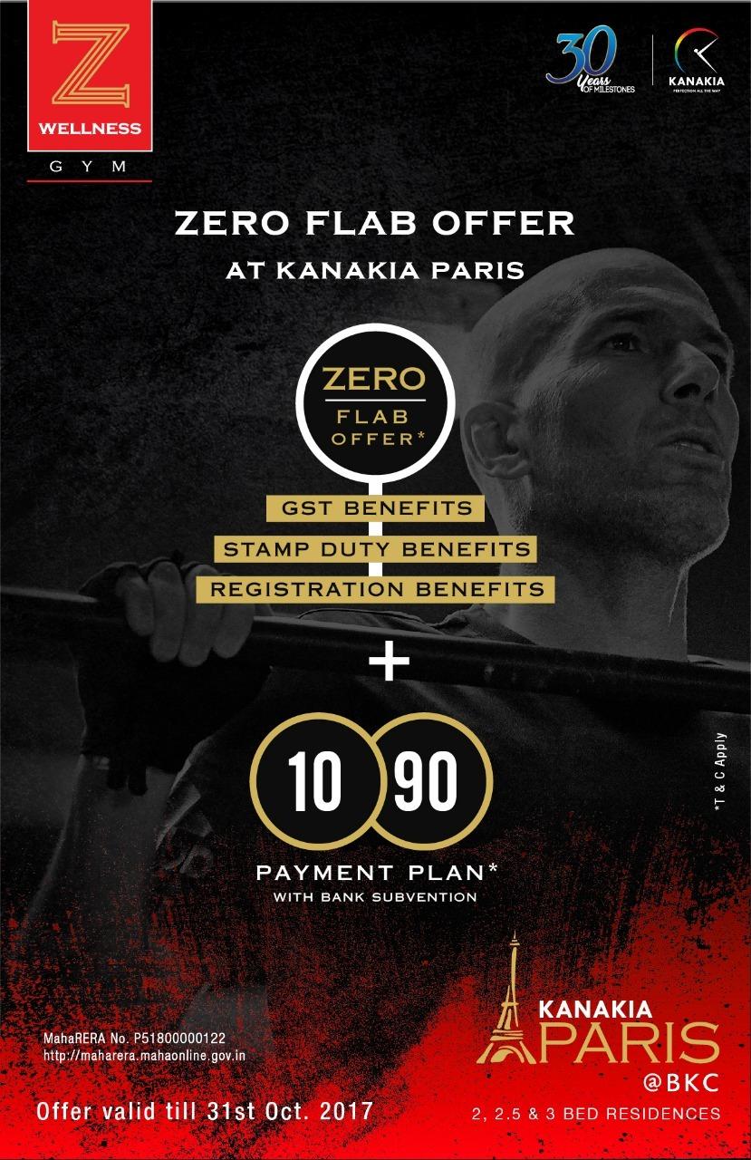 Zero Flab Offer With Gst Benefits, Stamp Duty Benefits, Registration Benefits at Kanakia Paris in Mumbai Update